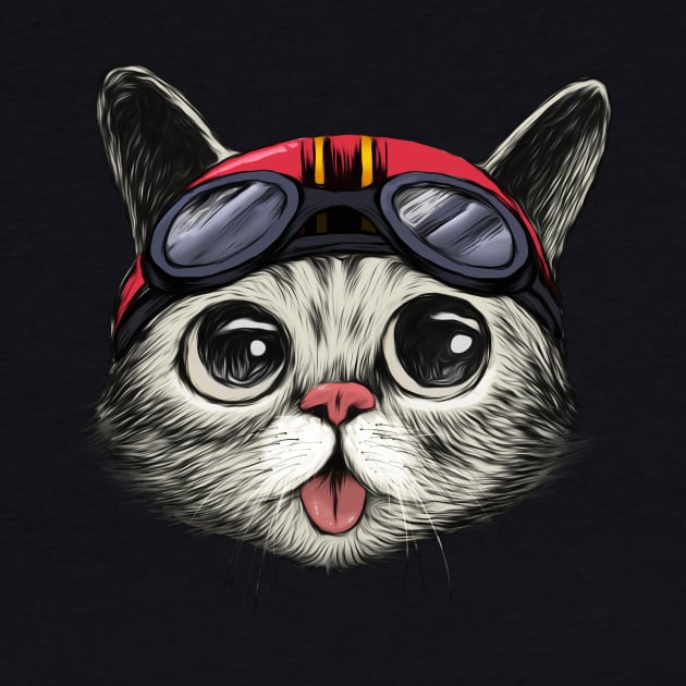 Bikers Cat lil bub kitten tees by Elefunk